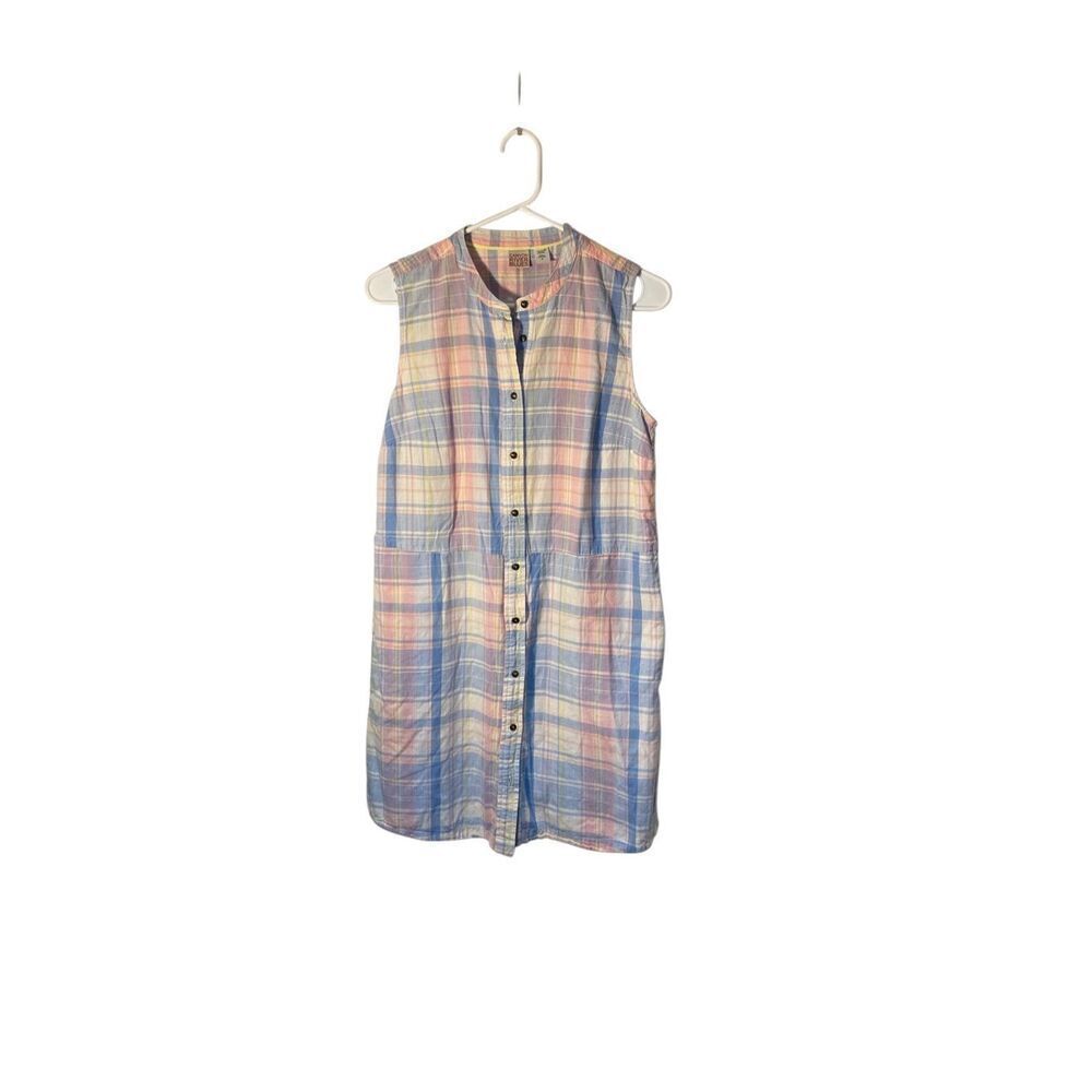 VTG Canyon River blues women’s plaid preppy button down dress M